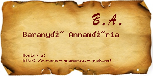 Baranyó Annamária névjegykártya