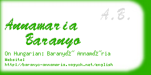 annamaria baranyo business card